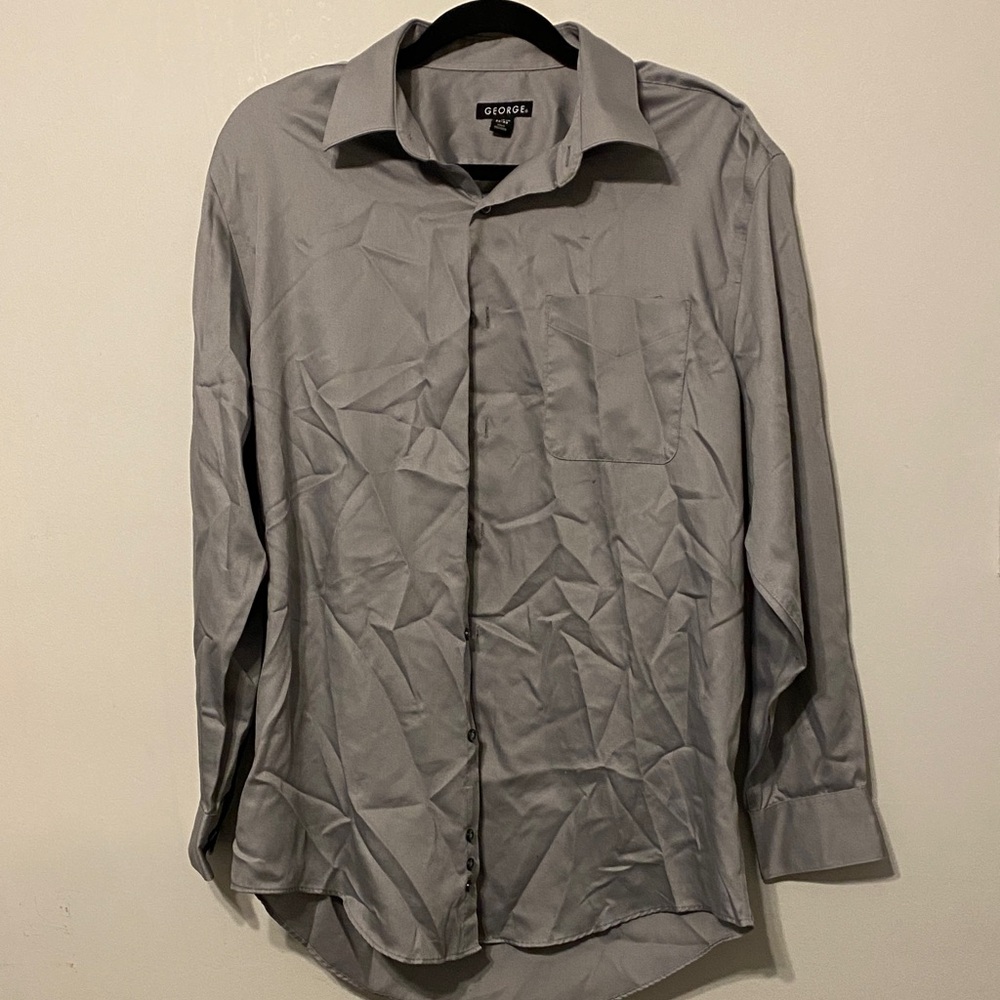 George Men's Elegant Gray Dress Shirt